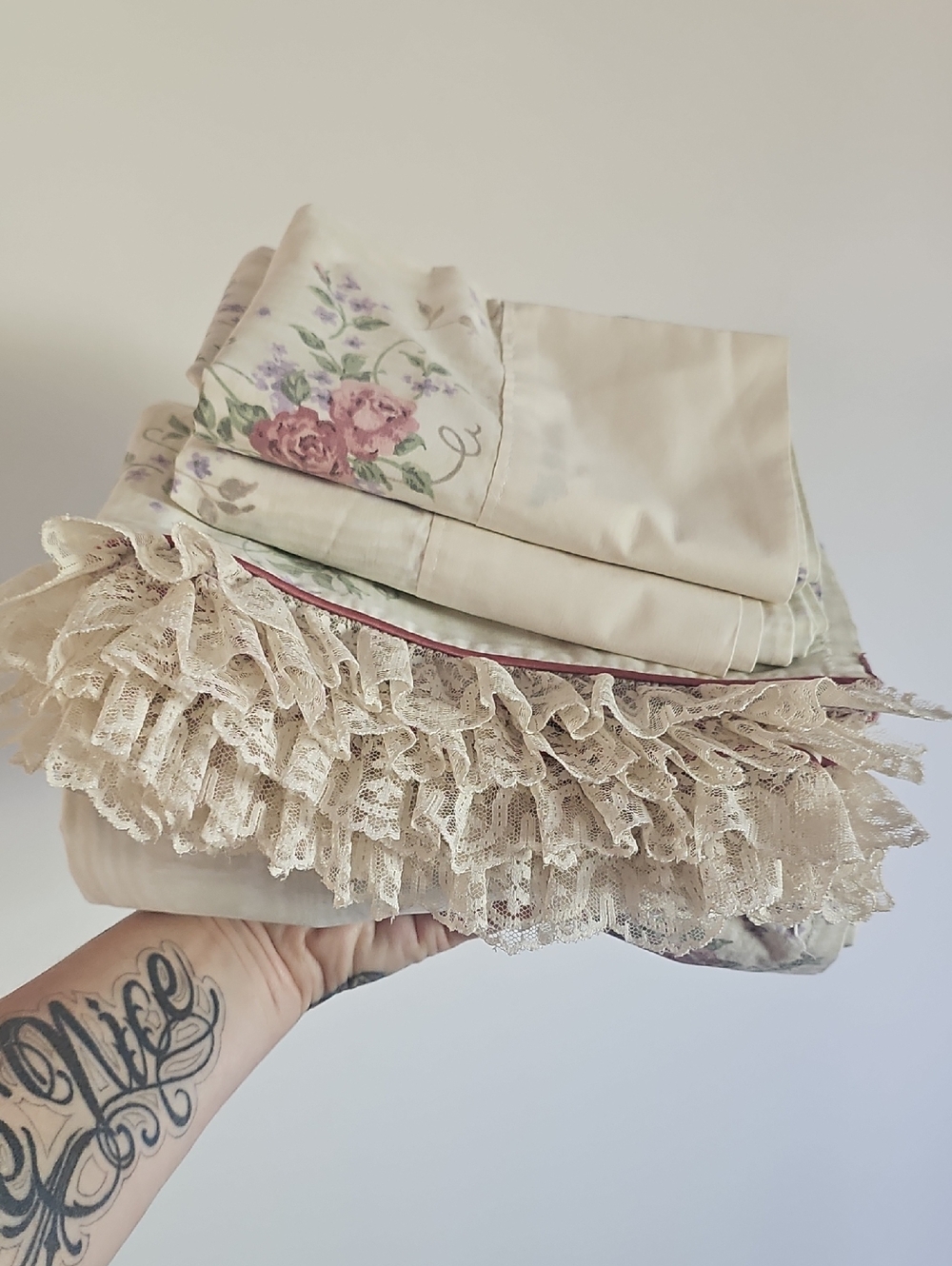 Vintage Double Full Flat Sheet Set